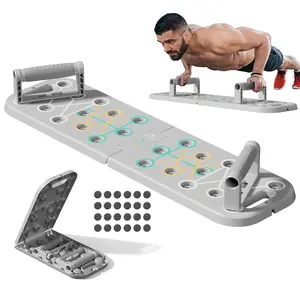 Home Gym Multifunctional Push-Up Board, Foldable Portable Workout Board with Plank Pad & Resistance Bands Bar Set