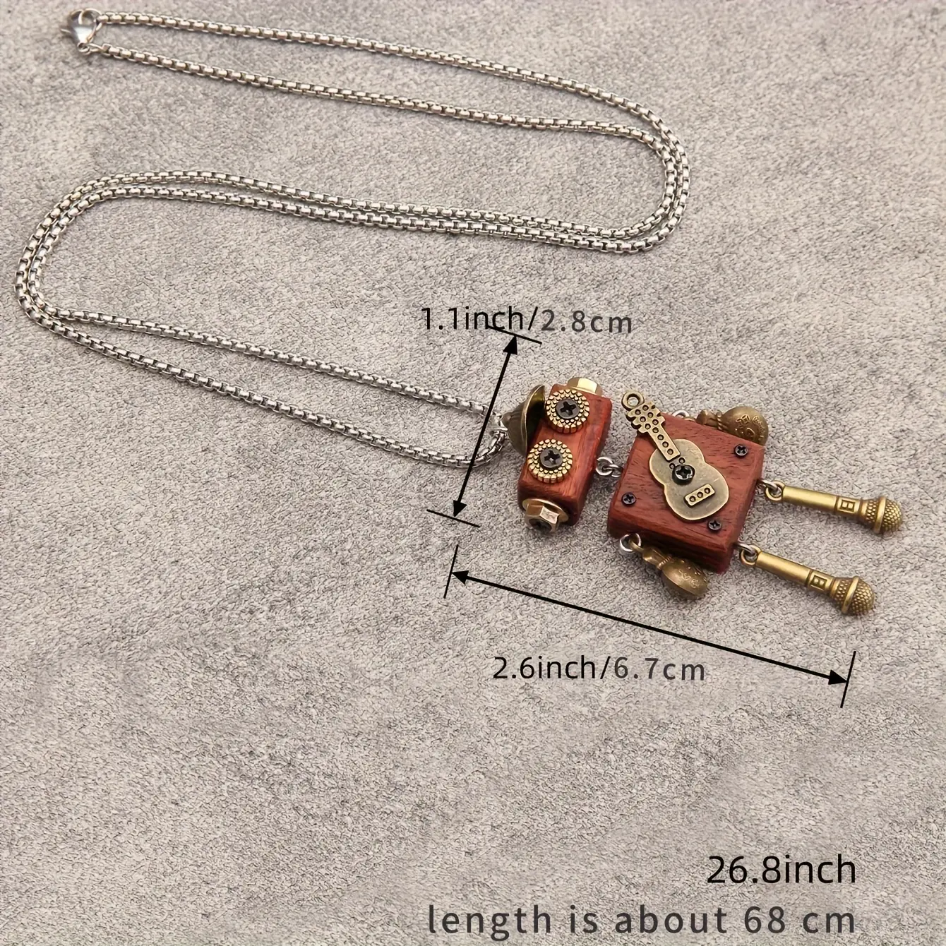 Handmade punk robot pendants, trendy toys, niche design necklaces, mobile phone chains, male and female pendants