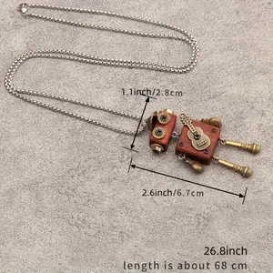 Handmade punk robot pendants, trendy toys, niche design necklaces, mobile phone chains, male and female pendants