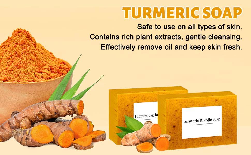Comfortable Lemon Turmeric & Kojic Acid Skincare Soap Bar Gift, Body Cleansing Soap, Gentle Moisturizing #TOP PICKS