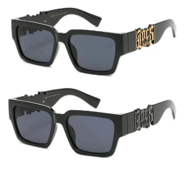 Locs Squared Up Hardcore Shades Big Cutout Metallic Gold/Black Logo Glossy Thick Frame Dark Lens Gangster Hip Hop Style Sunglasses | Authentic Original Genuine Locs