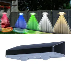 Colorful Solar Double-headed Outdoor Wall Lamp, 7 Colors Light and 2 Lighting Modes, Easy to Install, Solar-powered Ambient Light Suitable for Terrace, Fence, Patio and Garden