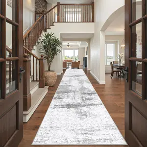 Extra-long Hallway Runner Rug 3.3'x13.3' - Modern Non Slip Washable 13.3ft Kitchen Runner for Entrance Soft Long Carpet Runners for Living Room Bathroom Low Pile Floor Mat for Bedroom Dining Room