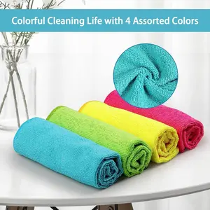 10-Pack Microfiber Cleaning Cloths, Soft, Washable, Ultra-Absorbent, Lint-Free Reusable Rags for Home, Car Cleaning Supplies