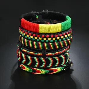 Ethiopian Men/Women Jewelry, Jamaican Rasta Adjustable Bracelet