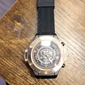 Dorado Waterproof Watch with Silicon Band, Chronograph Design, Black Dial, and Durable Construction