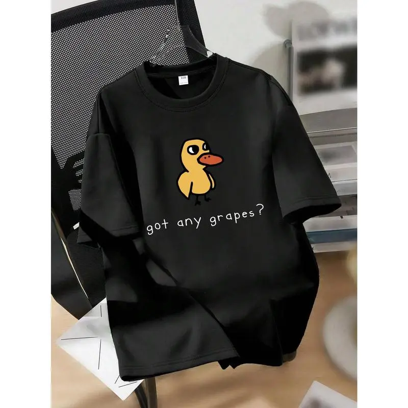 Teen Girl's Soft Cotton Classic Fit Double-Stitched Duck Print Graphic T Shirt - Ribbed Crewneck Short-Sleeve Summer Sports Top, Seamless Underarm, Tear Off Label, Funny Shirt, Cute Tops, Sports & Outdoor Blouse