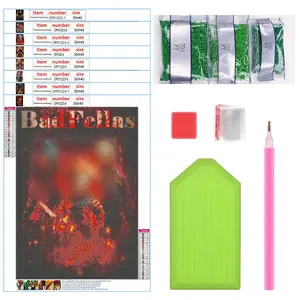 DIY Diamond Painting Kits for Adults 8 Pack 5D Diamond Art Painting with Round Diamonds Full Drill Horror Movie Painting Kit for Home Wall Decor Gift