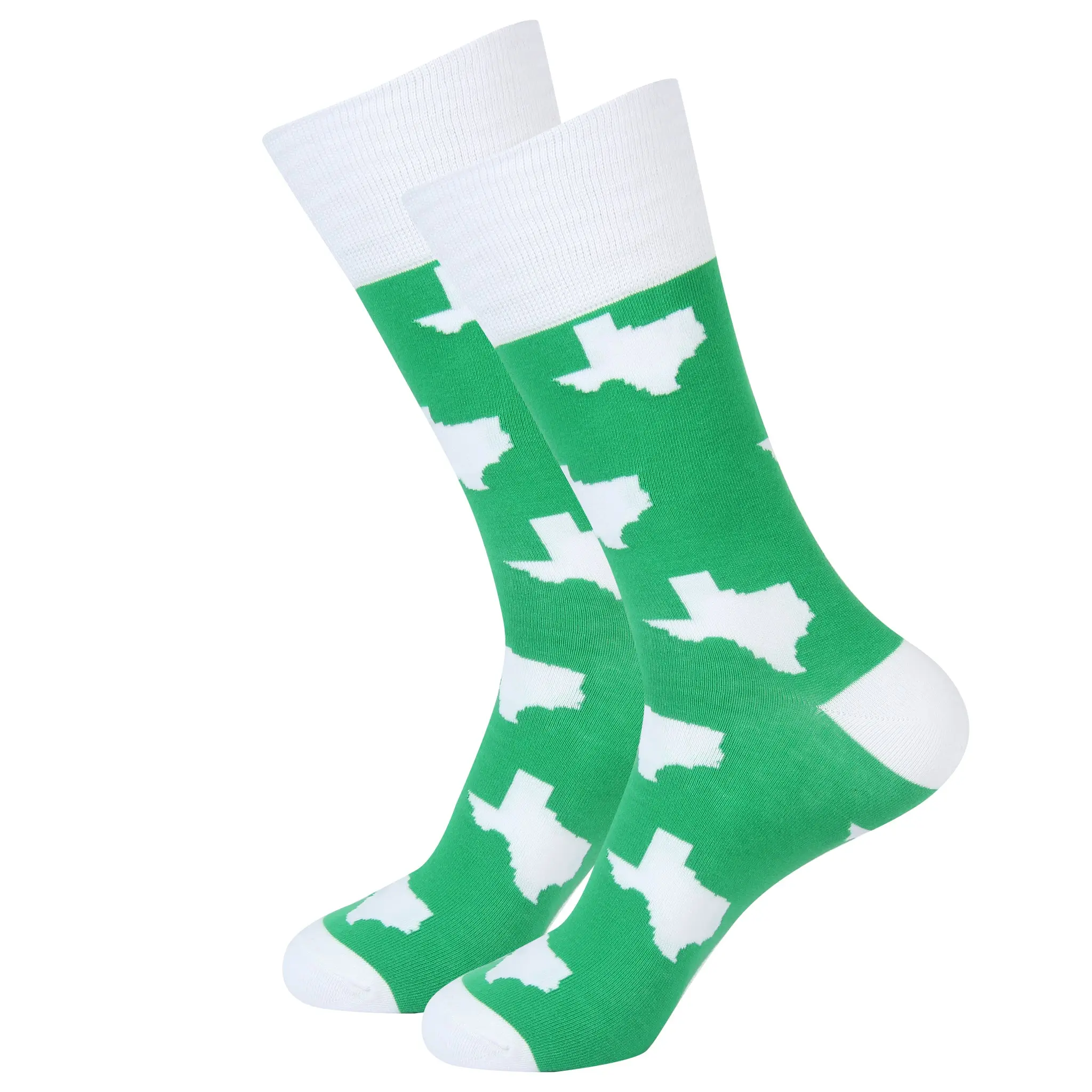 Green/White Texas Shape Socks