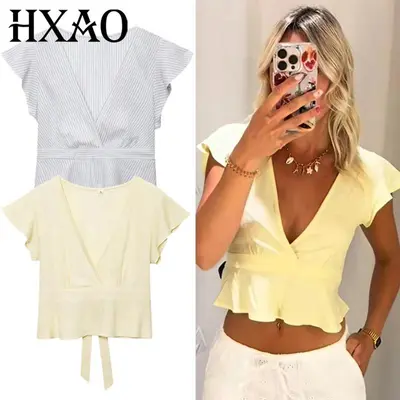 Ruffled Knit Top Zara TikTok Shop - Main Image