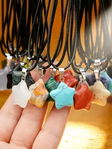 30-Piece Star Pendant Set with Adjustable Leather Necklace Chains, DIY Jewelry Making Kit, Perfect Gift for Friends and Family