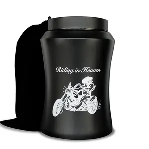Large Cremation Urns for Adult Male-Female Ashes, Decorative Urn for Rider Human Ashes with Velvet Bag(Motorcycle)