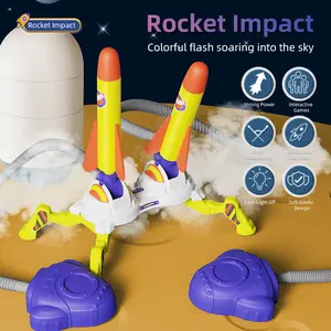 Air Rocket Toy LED Rocket Launcher for Kids  Jump and Launch The Light Up, Air Powered, Foam Tipped Rockets up to 100 Feet