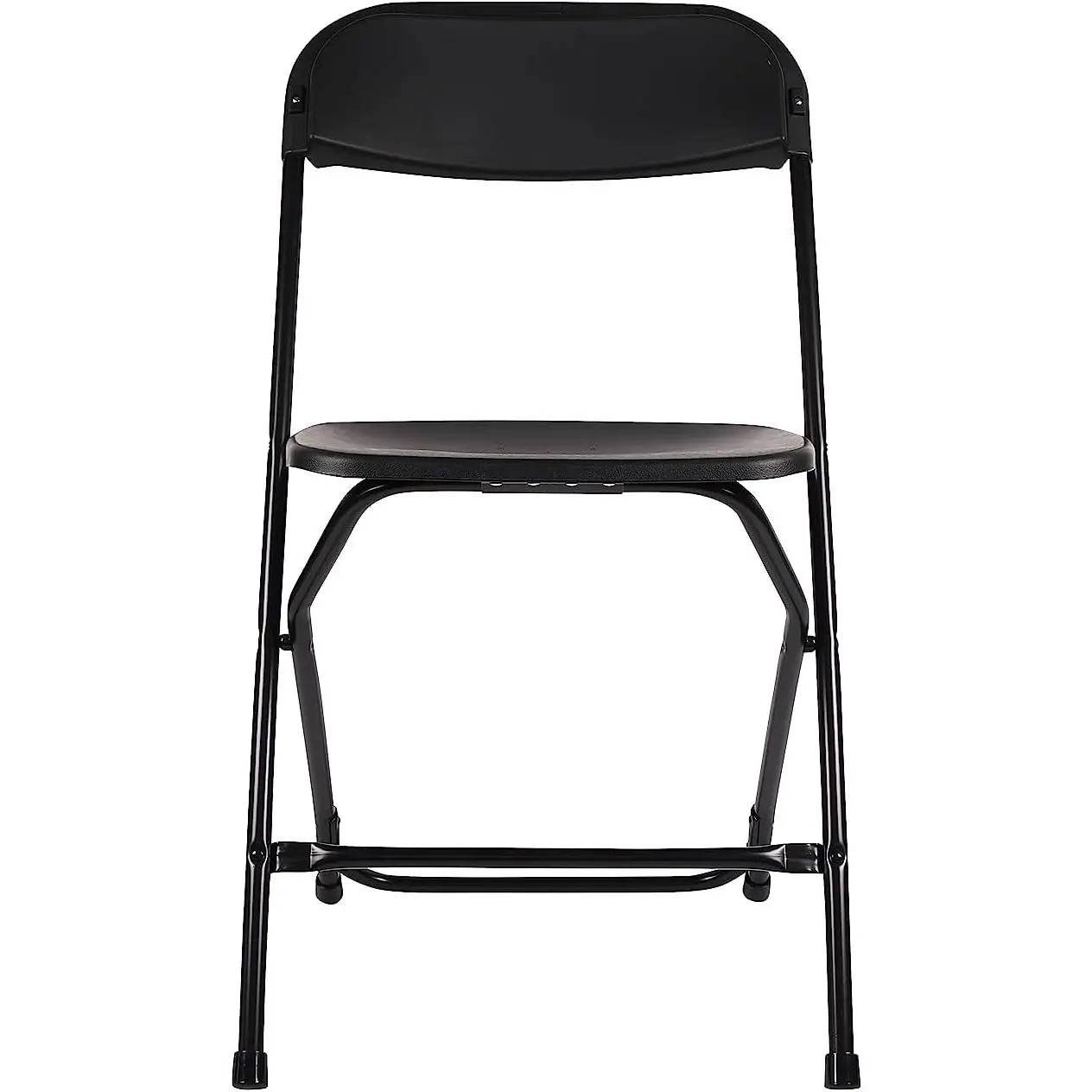 BTEXPERT Black Plastic Folding Chair with Steel Frame - Commercial High-Capacity, Lightweight Outdoor Furniture Seating for Wedding, Office Events