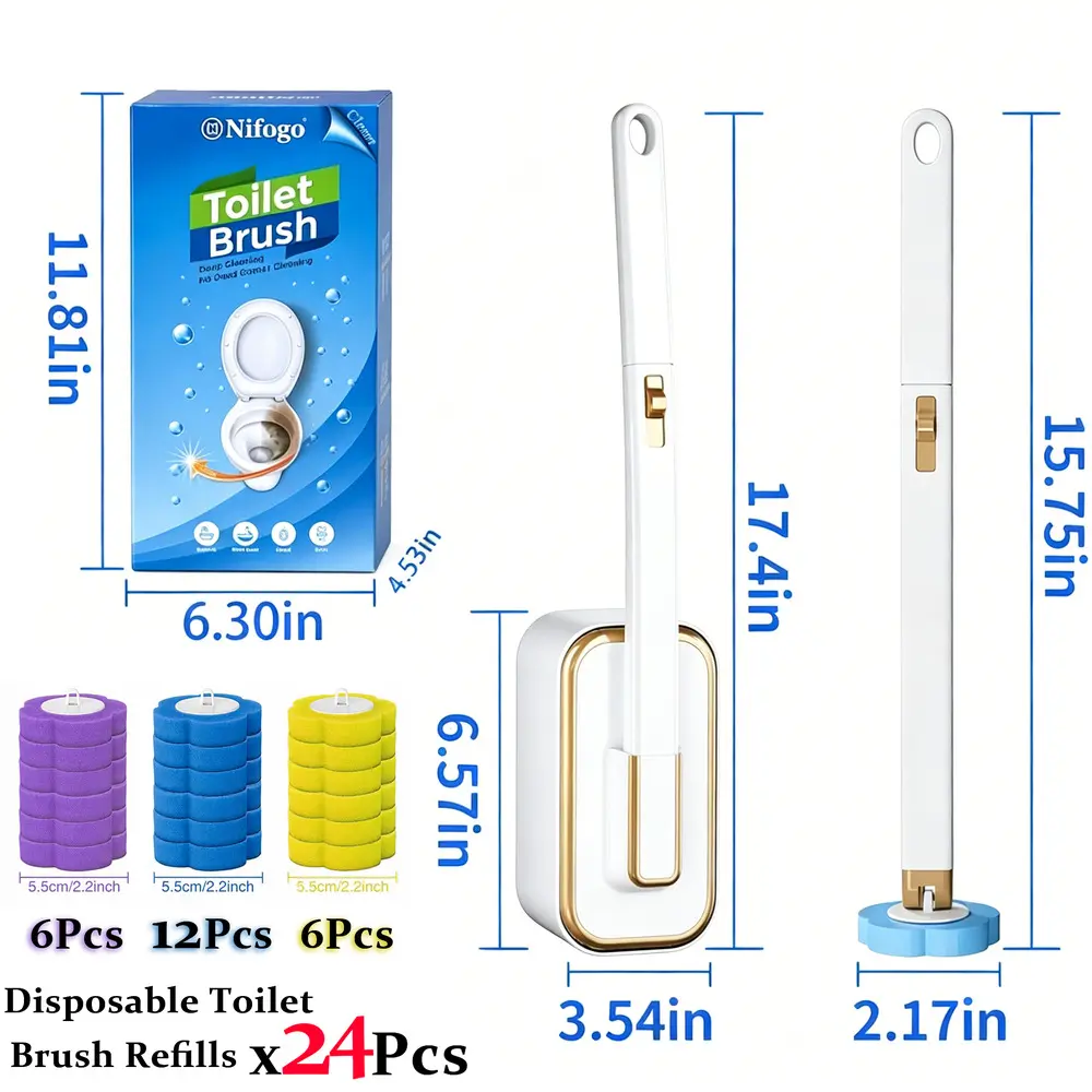 Toilet brush 04 +24 Refills（white)