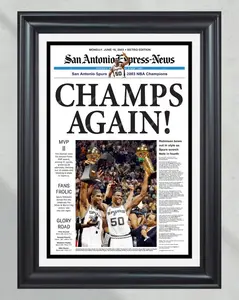 2003 San Antonio Spurs Poster No Frame Newspaper Cover Print David Robinson and Tim Duncan