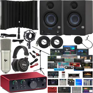 Focusrite Scarlett Solo 4th-Gen USB-C Recording Bundle – Interface, Monitors, Mic & Studio Gear