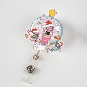 Sonography Christmas Tree Badge Reel, Ultrasound Tech ID Clip, Christmas Gift For Sonographer