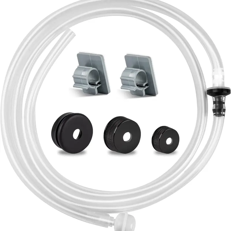 Kitchen Sink Soap Dispenser Tube Kit - 47" Extension Tube, Backflow-Preventing Check Valve, Faucet Extension, 4 Caps (Covers Most Bottle Openings), 2 Punch-Free Cable Tie Clips, Anti-Leak BPA-Free Home Improvement Kitchen Fixture Accessory, 4 Caps Cover M