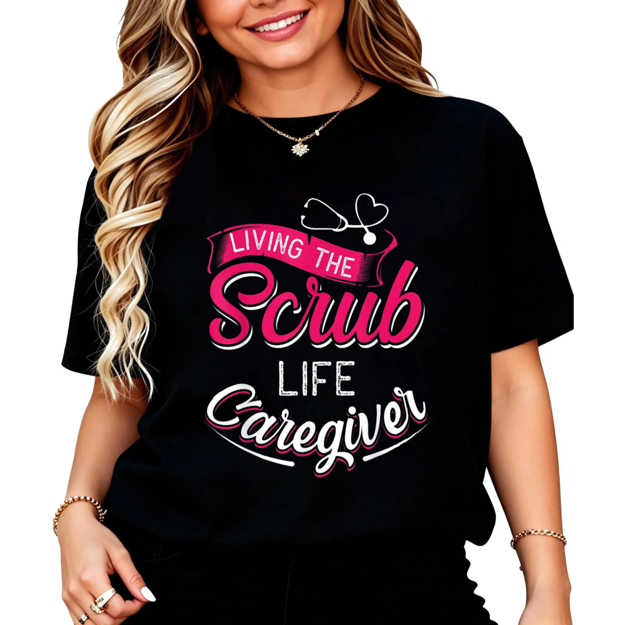 Living The Scrub Life Caregiver T-Shirt Women Men Unisex Clothing Streetwear
