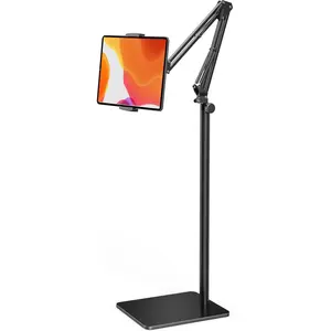 Tablet Floor Stand with 4.2LB Base,Overhead Bed Phone Stand Angle Height Adjustable Tablet Holder Bed,Phone Stand for iPad/iPhoneX/iPad Pro Air Mini,  Tab,E-Readers
