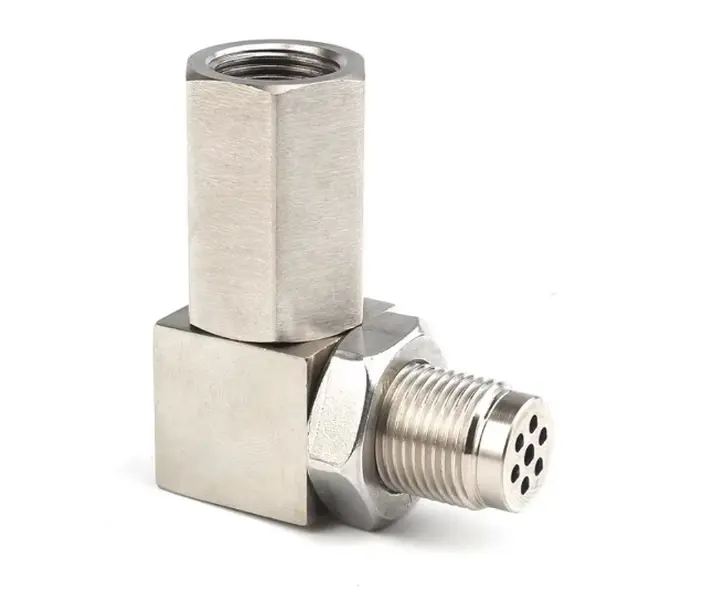 90° O2 Sensor Adapter Spacer – M18 x 1.5 Thread with Mini Catalytic Converter- 90 Degree