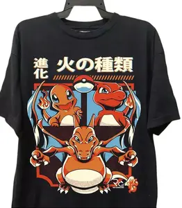 The #Charizardd Evolution Shirt, Japanese Fire Type Tee, pkmm Gamer Tee, Vintage Anime Shirt, Retro Manga Apparel, Menswear, Womenswear