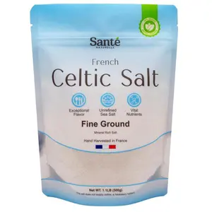 NEW 2026 !! Sante Naturelle Celtic Salt Grey Coarse - 1.1lb (18oz) Unrefined French Sea Salt Organic, Rich in 82+ Minerals Salt, 100% Natural & Hand Harvested Sal Celtica
