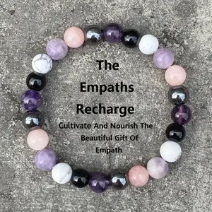 The Empaths Recharge Bracelet Cultivate And Nourish The Beautiful Girl Of Empath Healing Crystal Bead Gorgeous Stone Gemstone Jewelry Energy Healing Girlfriend Boyfriend Souvenir Valentine Anniversary New Year Christmas Halloween Birthday Gift
