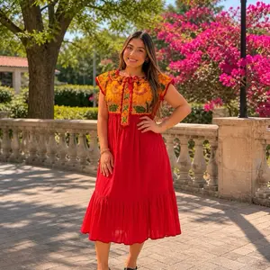 Vestido Yaitepec Oaxaca Punto De Cruz Bordado A Mano