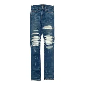 Amiri MX1 Leather Patchwork Jeans Classic Indigo White (2017)