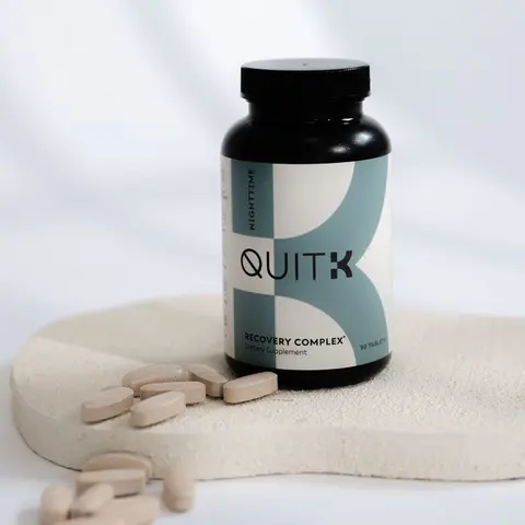 QuitK Nighttime Recovery Complex Wellness Supplement with Theanine, DLPA, and Magnesium