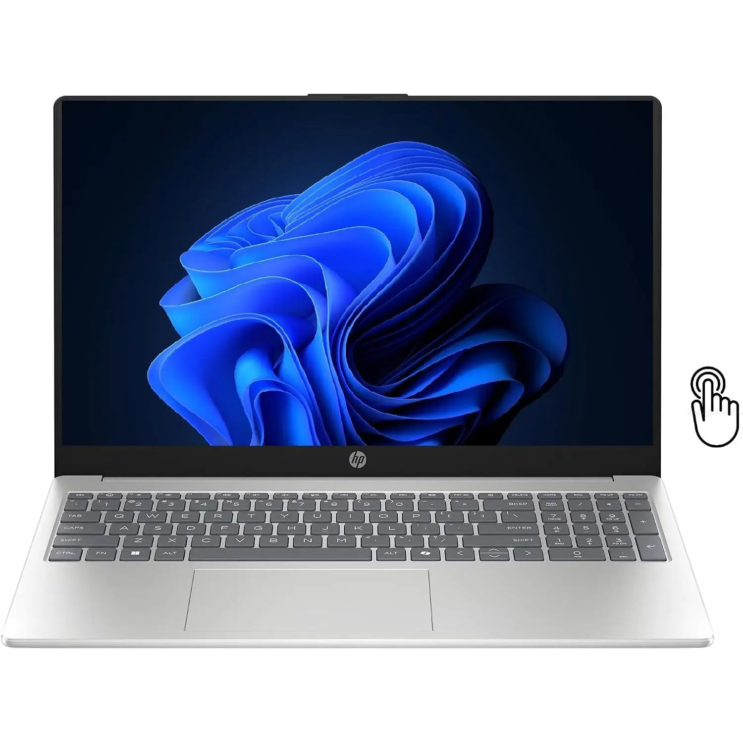 HP 15.6" Full HD Touch Screen Laptop Computer, Intel Core Ultra 5 225U, 8GB LPDDR5 RAM, 512GB Plce SSD, Wi-Fi 6, Ultra-Quiet Design, Long Battery Life, Windows 11 Pro, Natural Silver