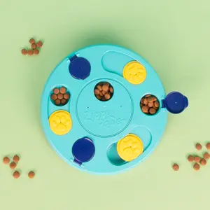 ZippyPaws SmartyPaws Puzzler Dog Toy - 3 in 1 Interactive Puzzle, Teaches Problem Solving, Teal, Non-Slip Base, Dishwasher Safe