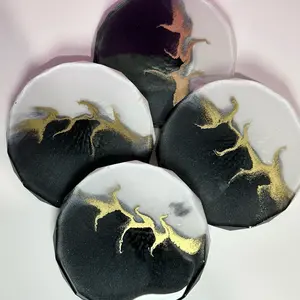 Resin Coasters - Custom Wedding Birthday Christmas Gifts Table Decor - Set of 4  - Square, Circle, Tableware
