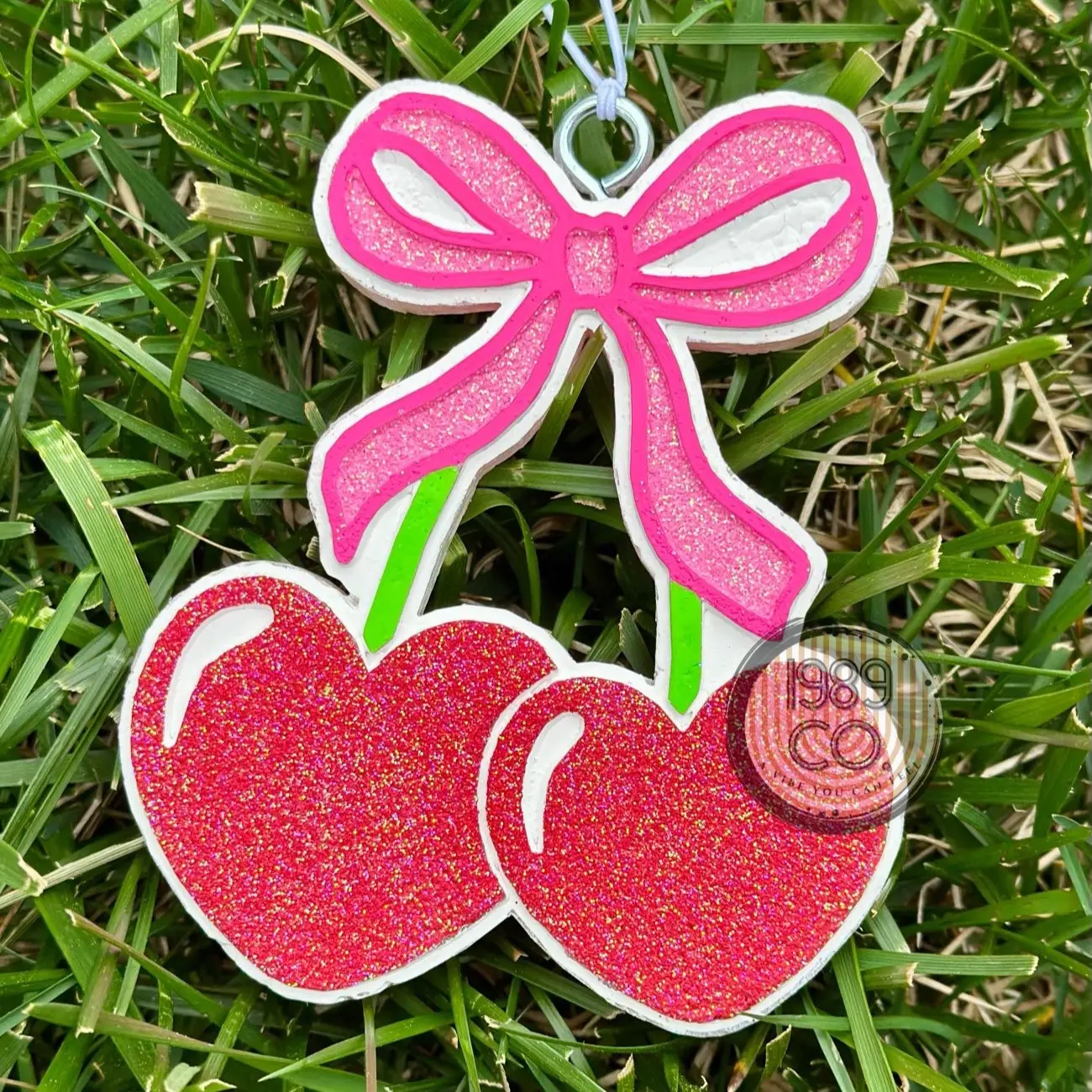Heart cherries with bow car freshie Heart cherries with bow car freshie