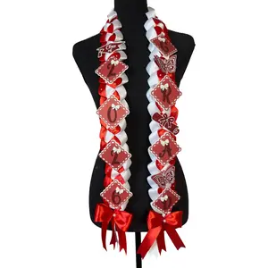 Red & White Premium Graduation Lei - Class of 2026