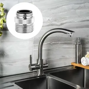 Faucet Adapter with Aerator to Garden Hose - Attachment Connector for Sink Faucet to Garden Hose Adapter 3/4" GHT Thread Polished Chrome, Summer Watering Tools