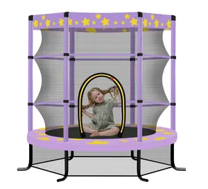 A7."EUROCO 55 Inch Kids Trampoline with Safety Enclosure Net, 4.5FT Outdoor Indoor Trampoline for Kids "