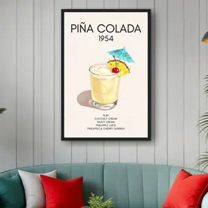 Pina Colada Cocktail Bar Poster Print