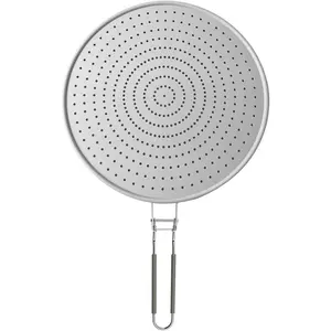 Silicone Splatter Screen for Frying Pan 13 Inch - Grease Splatter Guard with Foldable Handle, Dishwasher Safe & Never Rusts, Fits Most Pans for Stove Top & Bacon Cooking