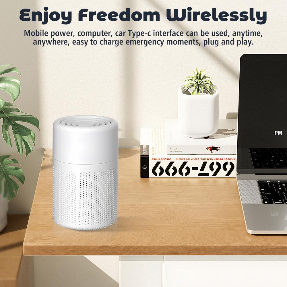 20db Quiet Air Cleaner Air Filter Eliminator Air Purifiers HEPA Air Purifierm, for Home with USB Cable, for Bedroom Desktop Office Living Room for Pet, Pollen, Smoke Odor Pollutants