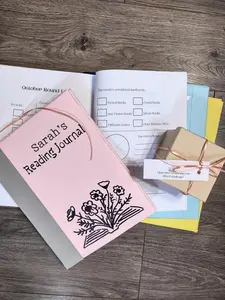 Personalized Reading Journal with Free Gift | 80+ Guided Page Notebook for Readers | Hard Cover with Ribbon Bookmark | Monthly Reading Trackers, Games & More