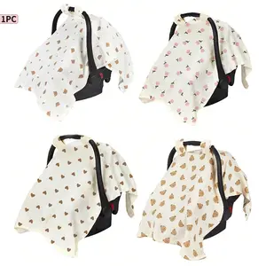 Multi-Functional Baby Stroller Basket Cover, Super Soft Breathable Cotton Mesh, Doubles as Baby Safety Seat Sunshade and Windproof Toddler Blanket, Thoughtful Gift Option
