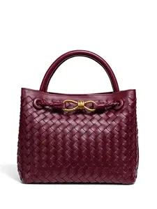 Women Woven Tote Bag Leather Shoulder Backpack Designer Handbag Stylish Portable Bag Fashionable Ladies Purse Chic Crossbody Purse