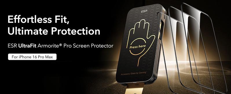 ESR Accessory Glass by Corning 3 Pack 9H+ Glass for iPhone 17 Pro Max /iPhone 17 /iPhone 16 Pro Max /iPhone 16/15 Screen Protector,Privacy Screen Protector, Military Grade Shatterproof & Durable with UltraFit Tray