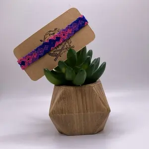 Bisexual Arrowhead Bracelet - Pride Friendship Bracelet (Bi Pride) Adjustable Accessoriesc