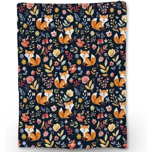 Flannel Blanket | Cute Fox Blanket, Soft Flannel Throw Blanket For Couch, Bed, Travel, Living Room & Home Decor, Cozy Lightweight Warm Fluffy Fuzzy Blankets For Adults Kids Women | Gift Blanket / All Season