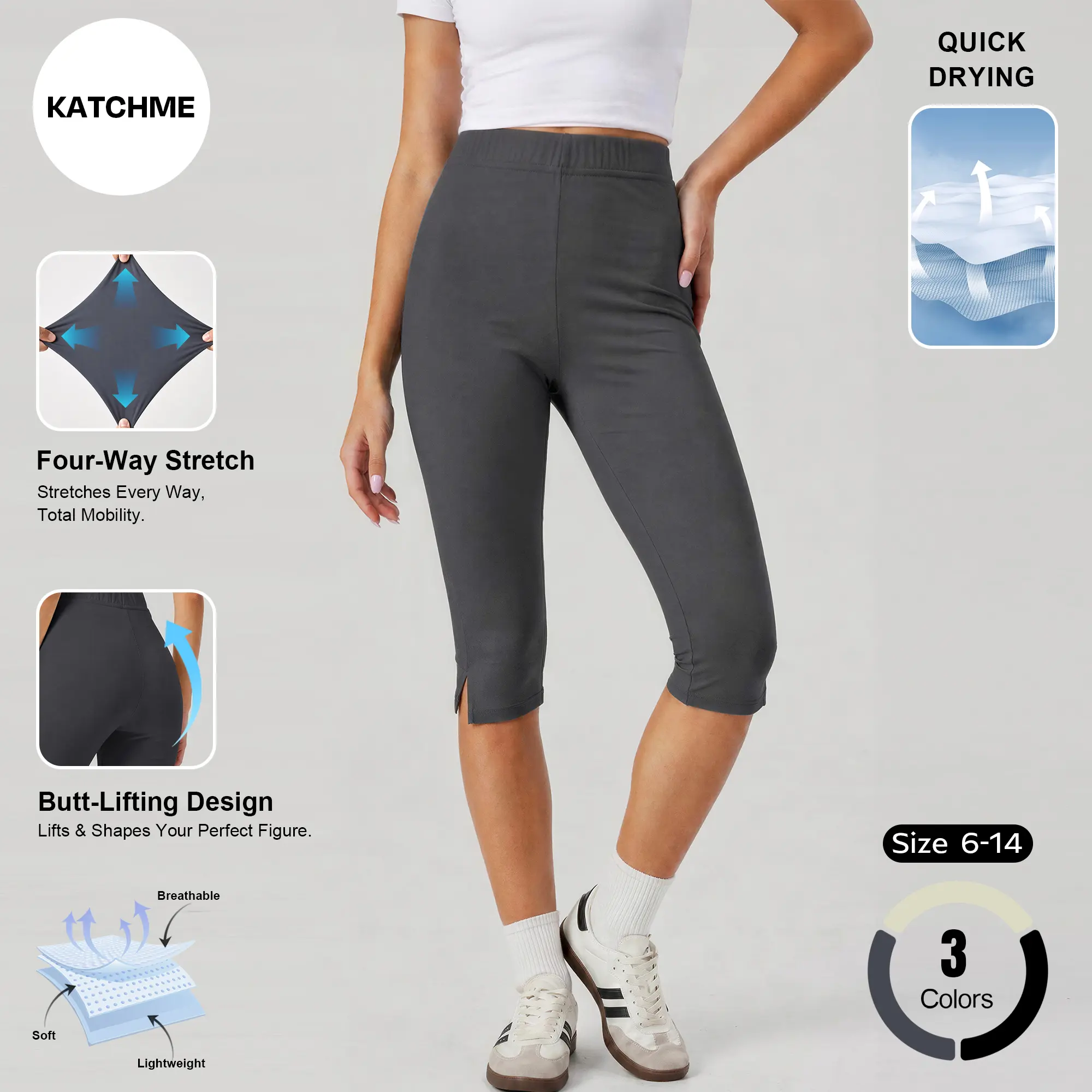 Women's Sports Seamless Low Rise Capri Leggings, Workout 4-Way Stretch Butt Lifting Yoga Pants, Lightweight Quick-Drying Skinny Bottom, Sweat-Wicking Athleisure Outfits#TikTokMadeMeBuyIt #SummerEssentials #CoolTouch #ActiveWear #YogaLeggings