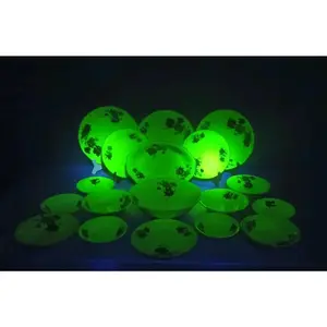 Uranium Glaze Antique Ivory By Salem China 1921 (18 Piece Set Of Plates & Bowls)